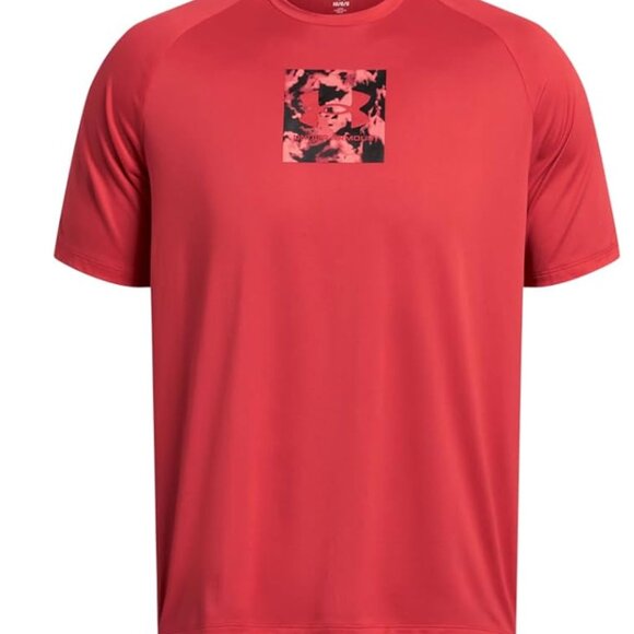 Under Armour Men's Tech Print Fill Short Sleeve, (814) Red Solstice - Picture 3 of 3